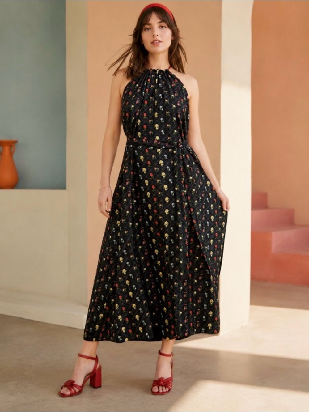 Rachel Antonoff Rainey Silk Blend Maxi Dress Rose Garden Size 1X - Picture 4 of 4